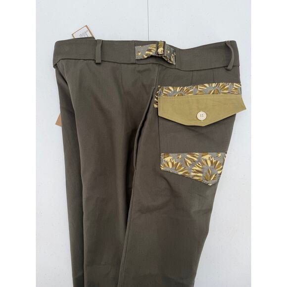 NWT Nicholas Daley Green Khaki Mix Double-Pocket Patchwork Straight Leg Pants - Picture 8 of 16